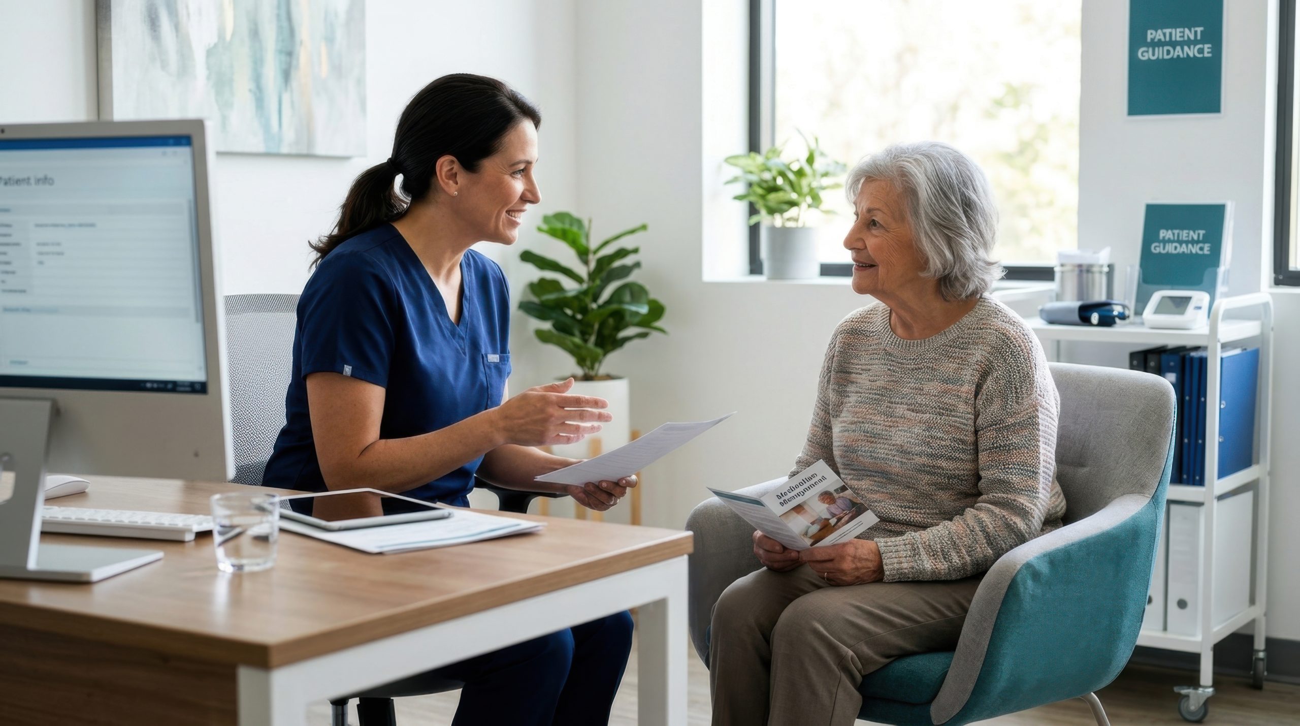Caring Medical Professional Consulting With Elderly Patient